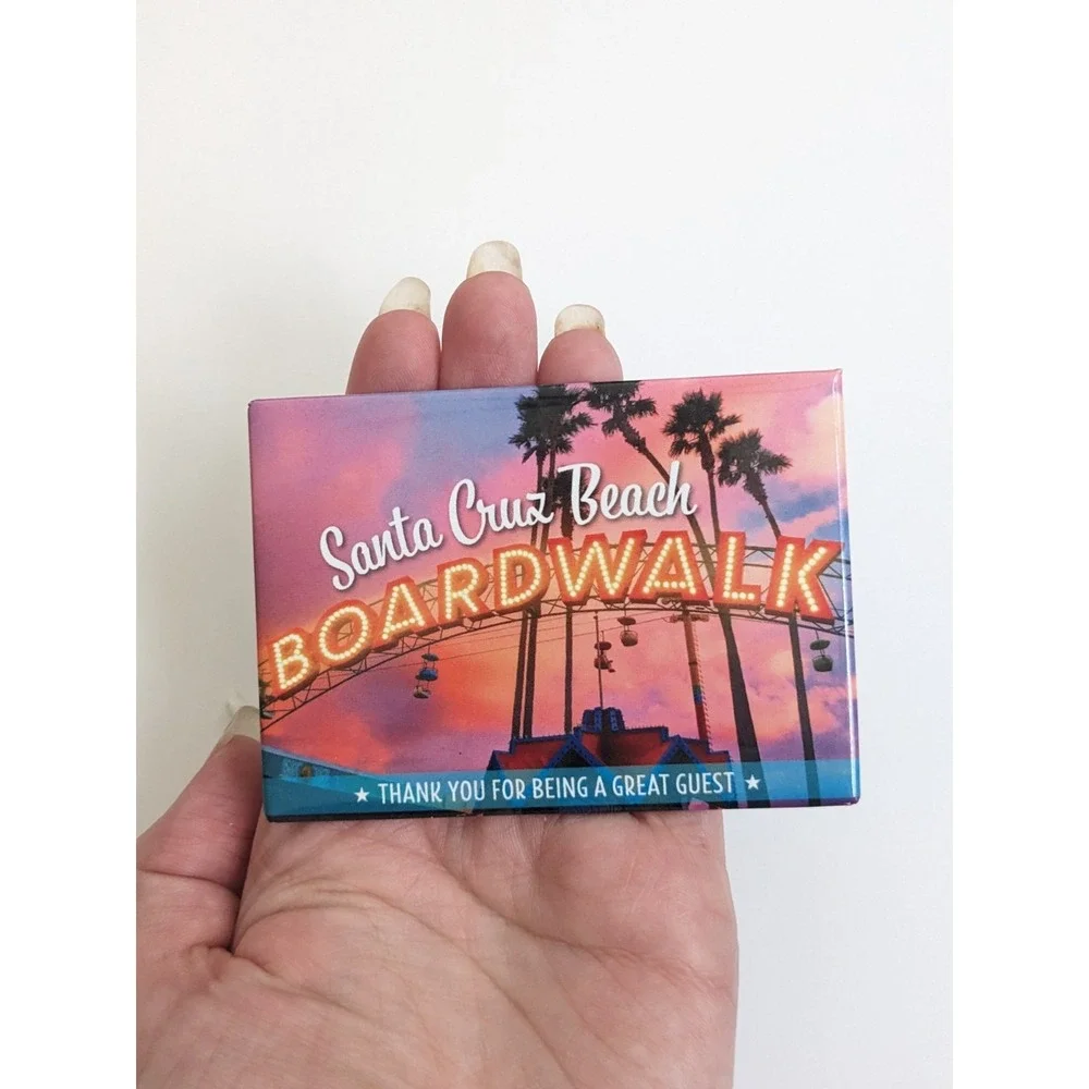 Santa Cruz Beach Boardwalk Sunset Sky Glider Souvenir Fridge Magnet California